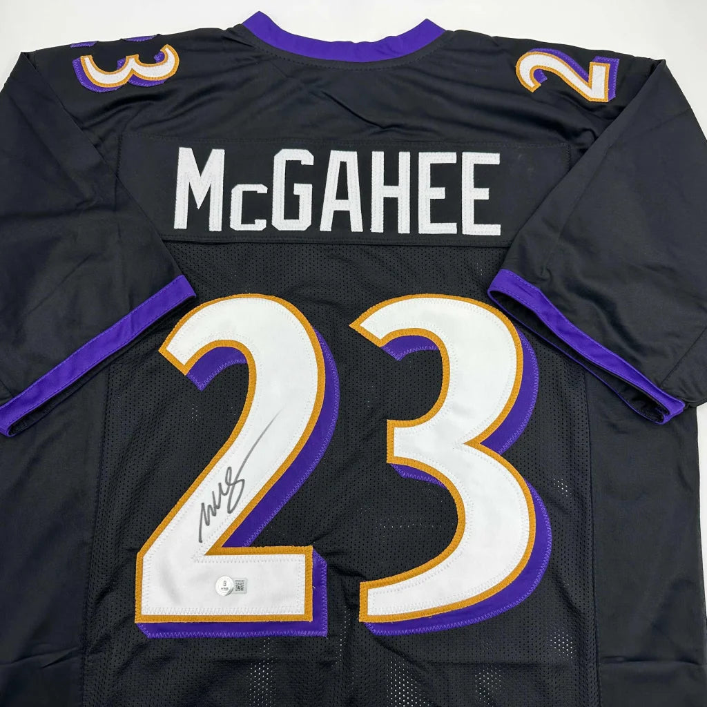 Signed custom jersey McGahee 23 Baltimore Ravens pro sports league style