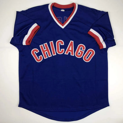 Blue Chicago custom jersey signed by NBA legend Clyde Drexler