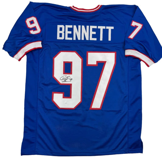 Autographed Blue Buffalo Bills custom jersey by NFL legend Carl Eller #97