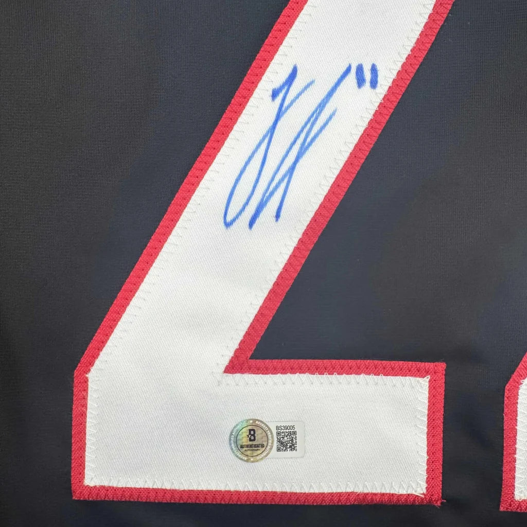 Autographed custom jersey number from a professional sports league hockey collectible