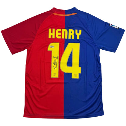 Red and blue split custom jersey with HENRY 14 for professional sports fans