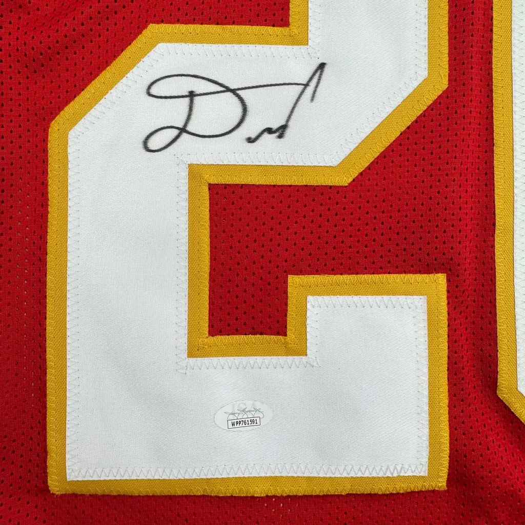 Red and gold Kansas City Chiefs custom jersey with white Williams 26 numbering