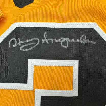 Custom yellow black pro sports jersey with big number 5