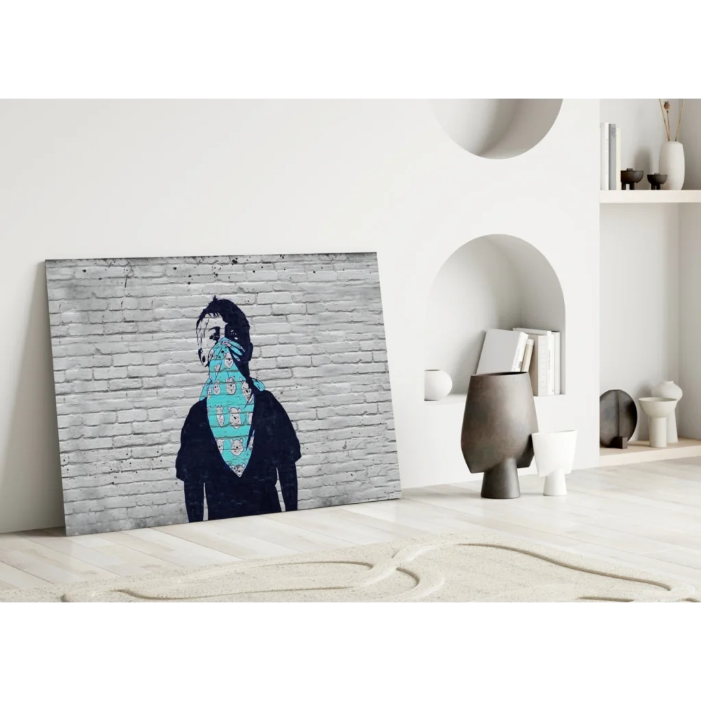 Street Art Bandana Bear Canvas Wall Art Print | Modern Wall Art Decor | vintageantiquesgifts.com