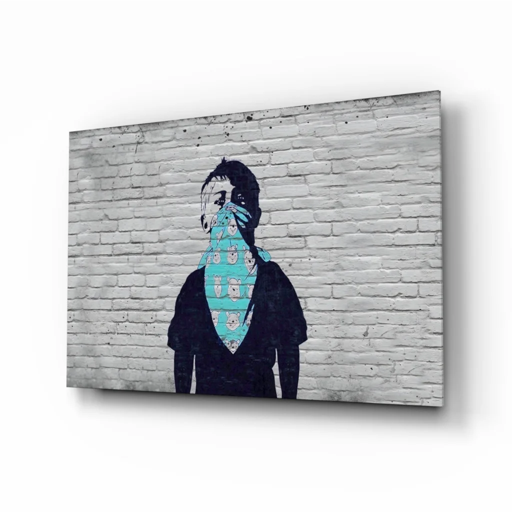 Street Art Bandana Bear Canvas Wall Art Print | Insigneart USA | vintageantiquesgifts.com