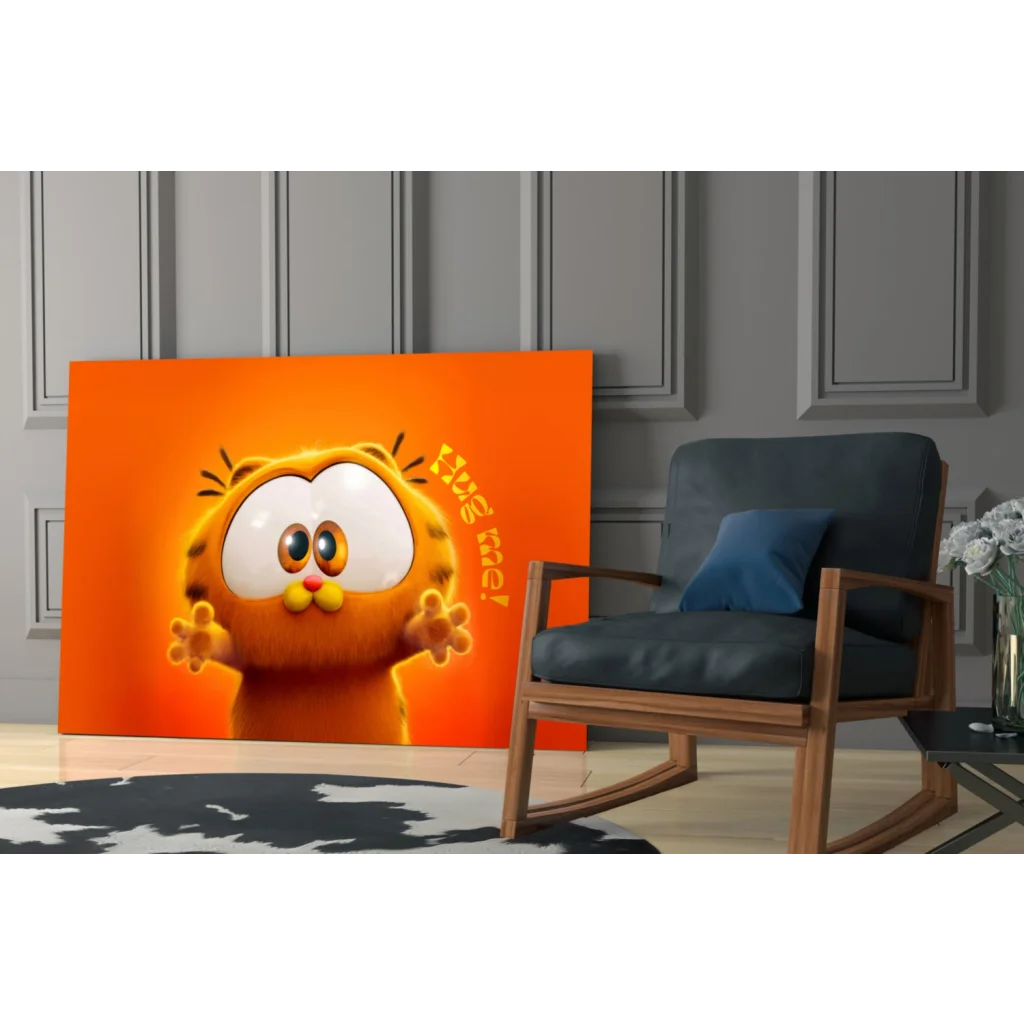 Adorable Garfield hug me cartoon wall art canvas print