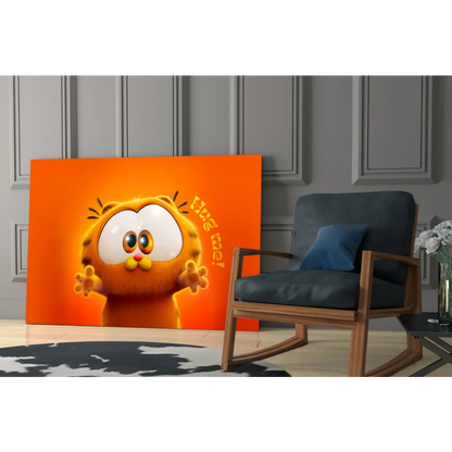 Adorable Garfield hug me cartoon wall art canvas print