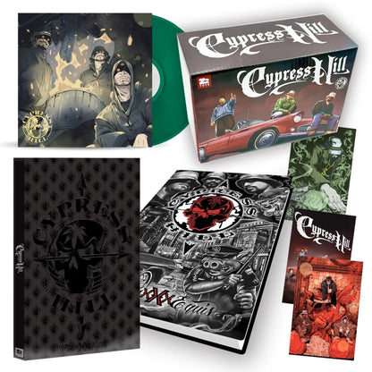 Cypress Hill vinyl box set with art book and collectible cards featuring Juan Gedeon and Ricardo Lopez Ortiz