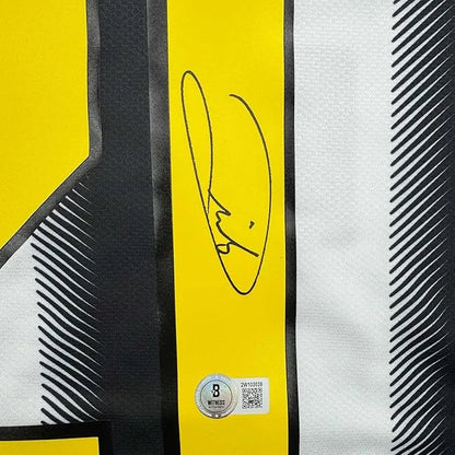 Framed Autographed Andrea Pirlo 35x39 Juventus White Soccer Jersey Beckett BAS COA | Certified Authentic Signed Memorabilia | vintageantiquesgifts.com