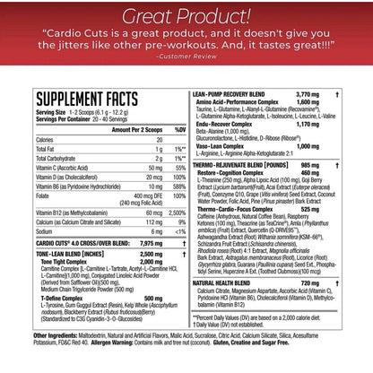 Cardio Cuts NDS Nutrition 4.0 Pre Cardio &weight Loss- Exp07/27