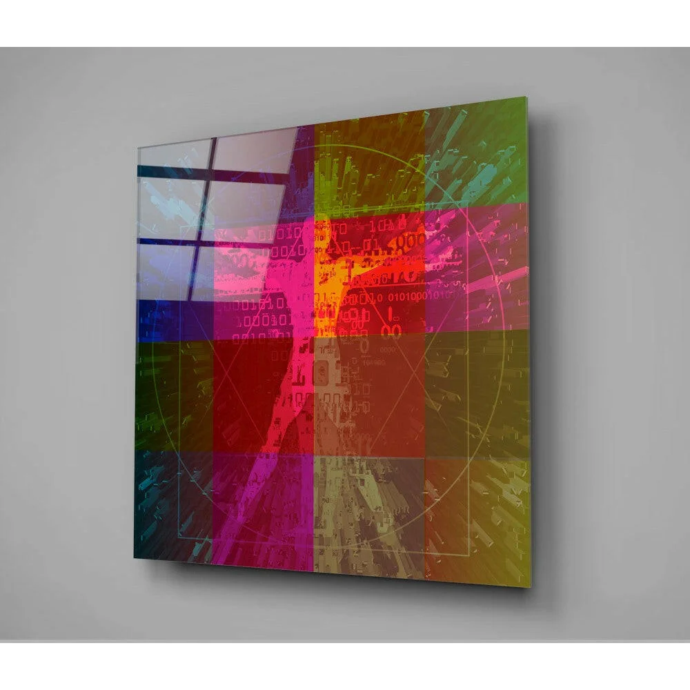 Stunning glass wall art with vibrant geometric patterns