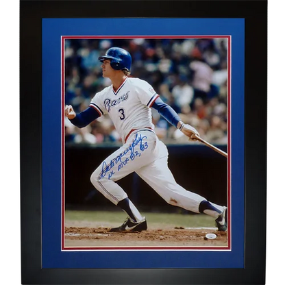 Dale Murphy autographed Atlanta Braves MVP photo with jersey and baseball bat