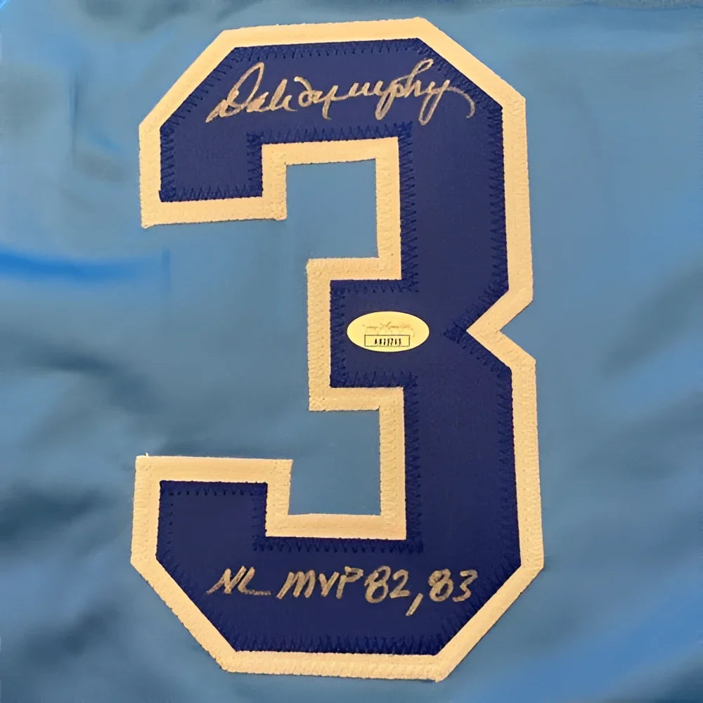 Dale Murphy autographed Atlanta throwback baby blue jersey with NL MVP 82,83 patch