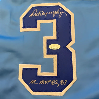 Dale Murphy autographed Atlanta throwback baby blue jersey with NL MVP 82,83 patch