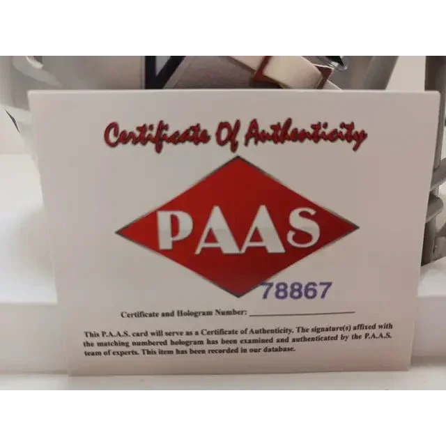 White certificate of authenticity with red diamond logo for Dallas Cowboys signed autographed mini helmet