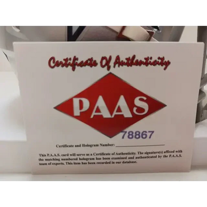 White certificate of authenticity with red diamond logo for Dallas Cowboys signed autographed mini helmet