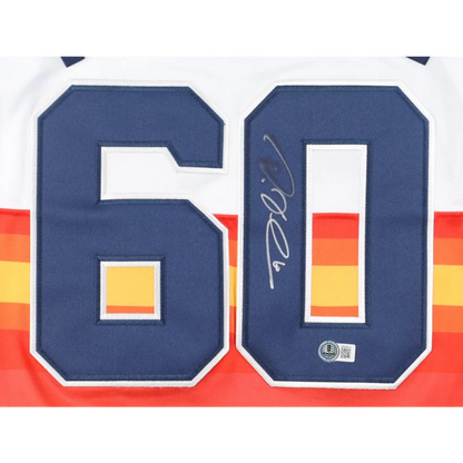 Dallas Keuchel signed jersey with 50th anniversary patch and number 60 on it