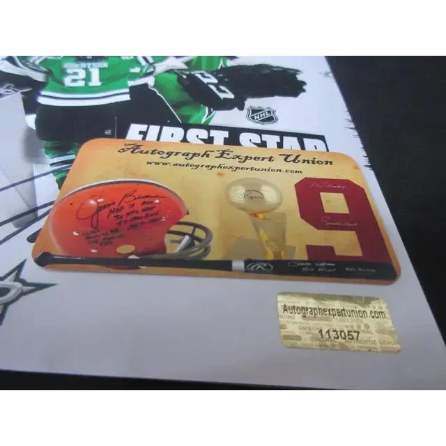 Dallas Stars Jason Robertson signed collectible card with football helmet, trophy, and bat