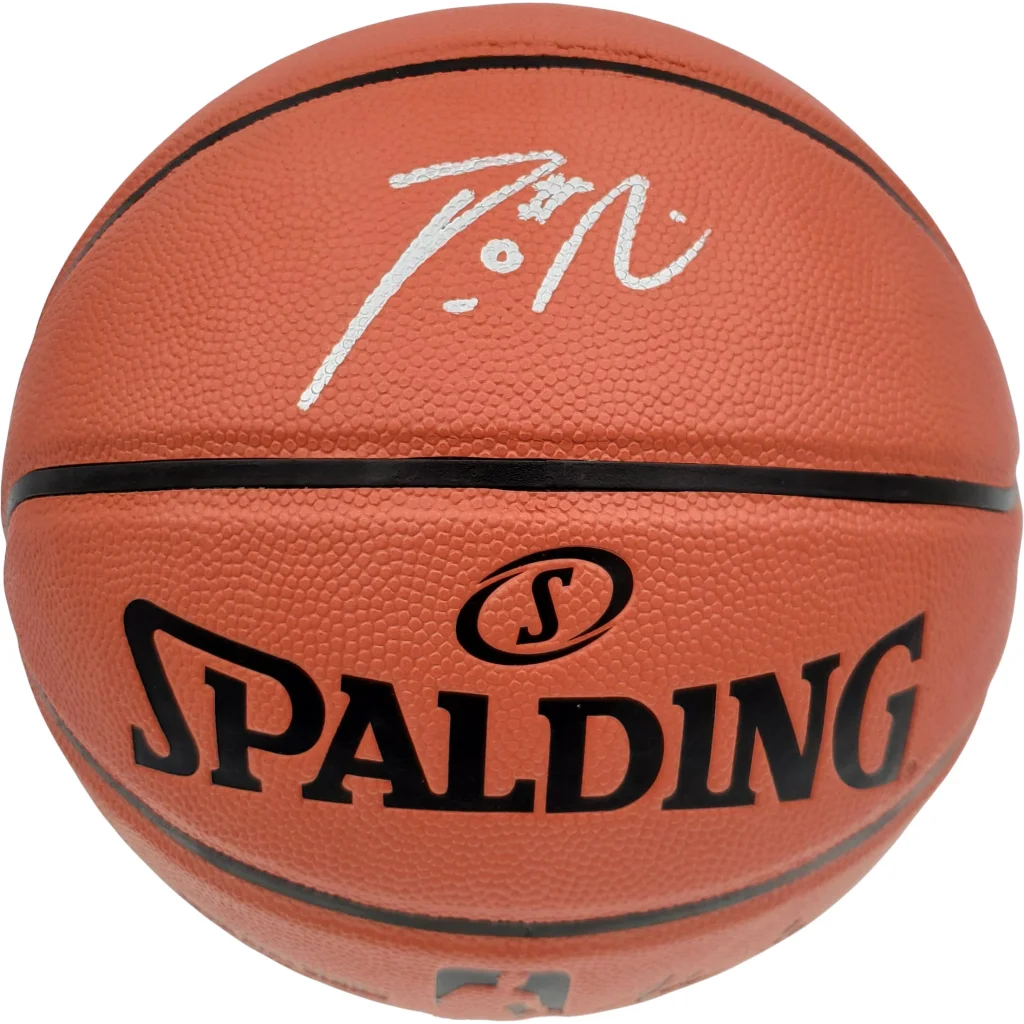 Damian Lillard autographed orange NBA basketball with black seams