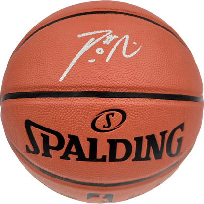 Damian Lillard autographed orange NBA basketball with black seams