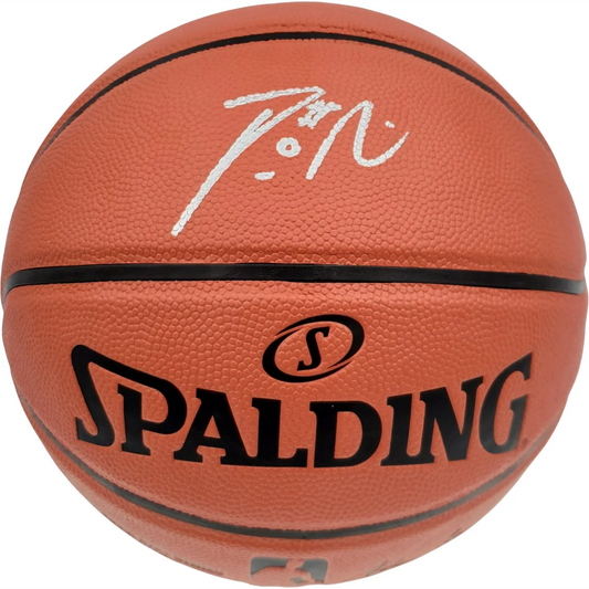 Damian Lillard autographed orange NBA basketball with black seams