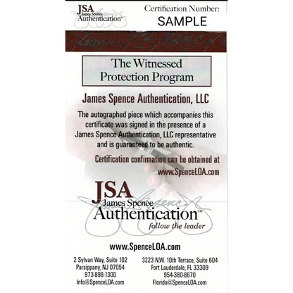 Authenticity certificate from James Spence Authentication for Damontae Kazee Atlanta Falcons autographed photo