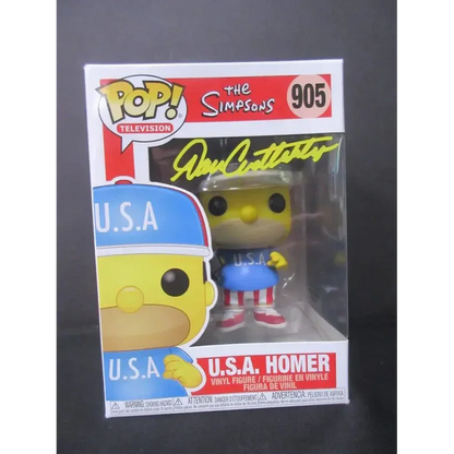 Dan Castellaneta signed Homer Simpson Funko Pop collectible in box with signature on plastic