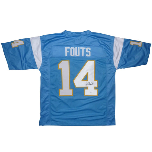 Dan Fouts autographed powder blue San Diego jersey with Fouts #14