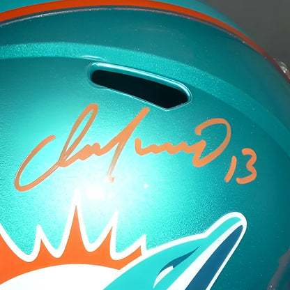 Dan Marino autographed teal Miami Dolphins FLASH alternate replica helmet