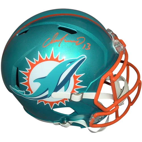 Dan Marino autographed Miami Dolphins teal helmet with logo