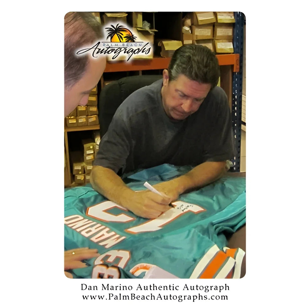 Dan Marino autographed Miami Dolphins teal deluxe framed jersey #13
