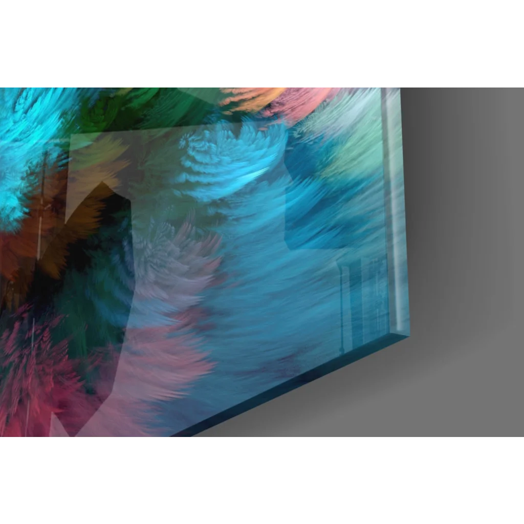 Vibrant swirling blues, greens, pinks abstract wall art canvas explosion