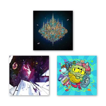 Blue and white galaxy t-shirt with spaceship design, Dance Gavin Dance Pantheon set