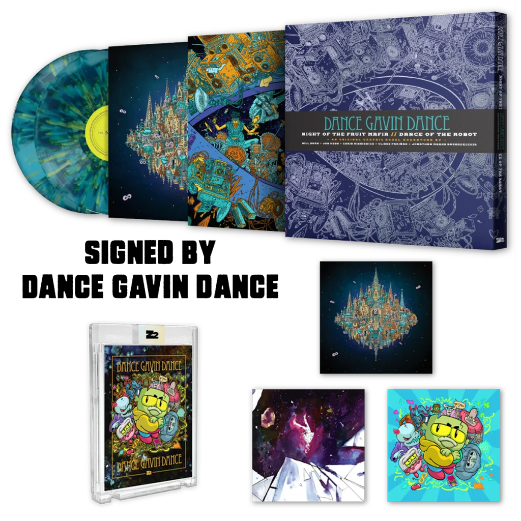 Signed Dance Gavin Dance Pantheon blue green vinyl with cityscape art