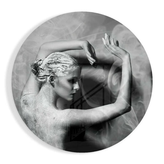 Dynamic Dancer Tempered Glass Art Print in Stunning Black and White | Insigneart USA | vintageantiquesgifts.com