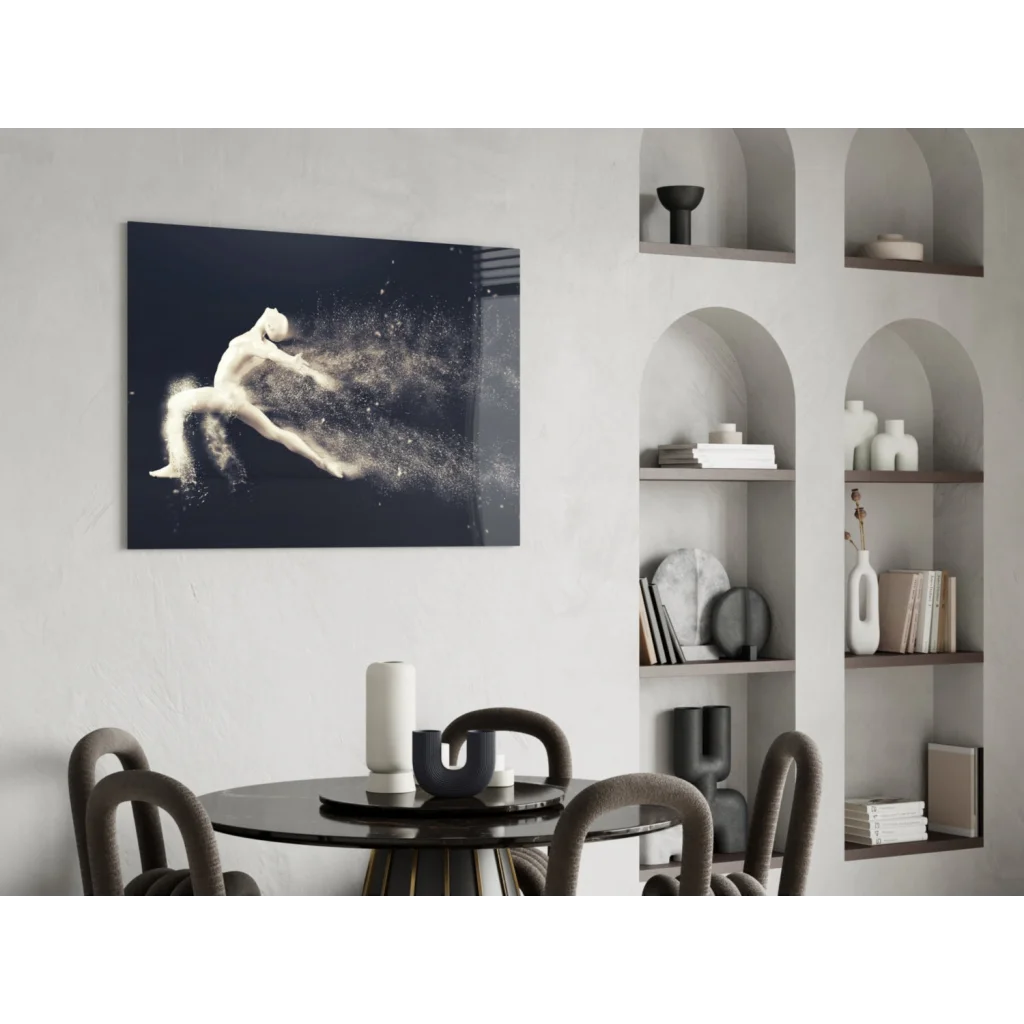 Black and white dancer in motion canvas wall art print