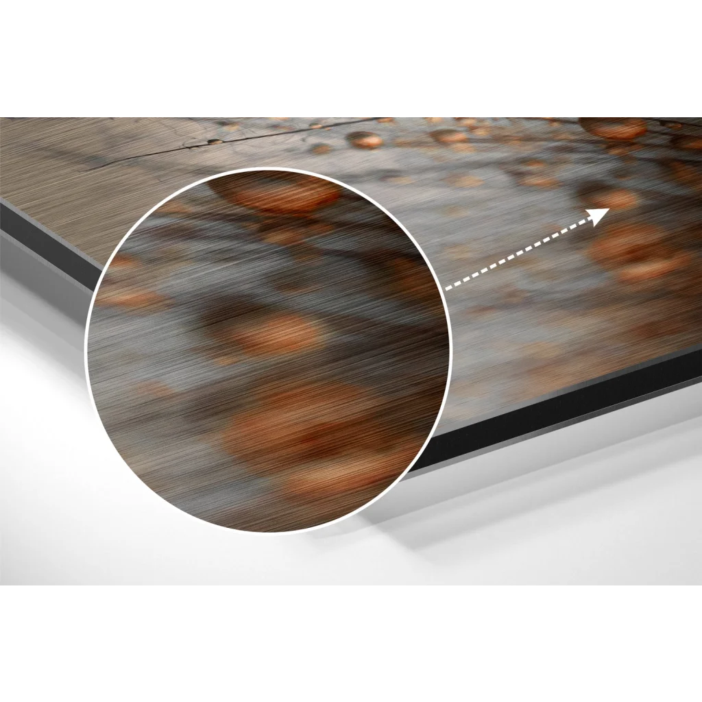 glass wall art Rustic brushed aluminium dibond wall art with weathered rust texture