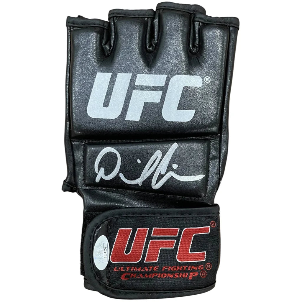 Daniel Cormier hand signed UFC glove with silver logo and red branding