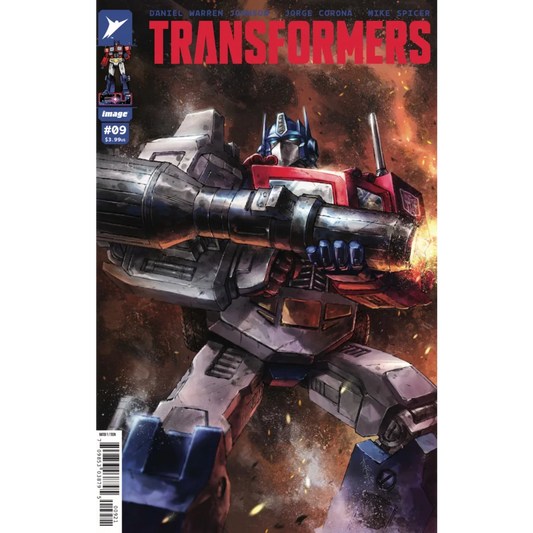 Comic book with Optimus Prime in action from Daniel Warren Johnson’s epic series