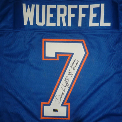 Danny Wuerffel autographed Florida Gators blue jersey #7 with Wuerffel name