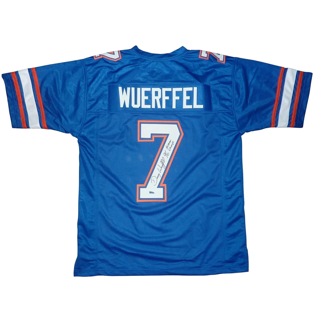 Danny Wuerffel autographed Florida Gators blue jersey #7