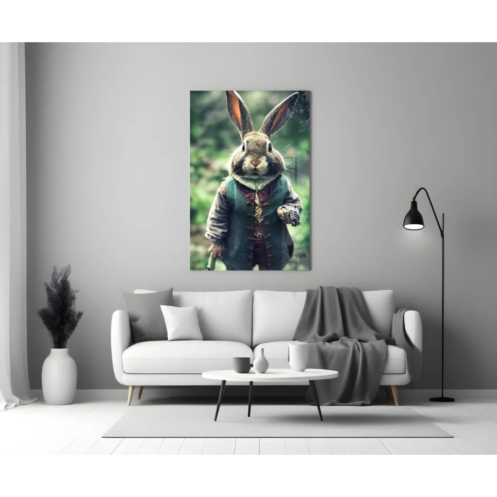 Dapper Rabbit Gentleman Canvas Wall Art Print | Modern Wall Art Decor | vintageantiquesgifts.com