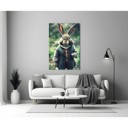 Dapper Rabbit Gentleman Canvas Wall Art Print | Modern Wall Art Decor | vintageantiquesgifts.com