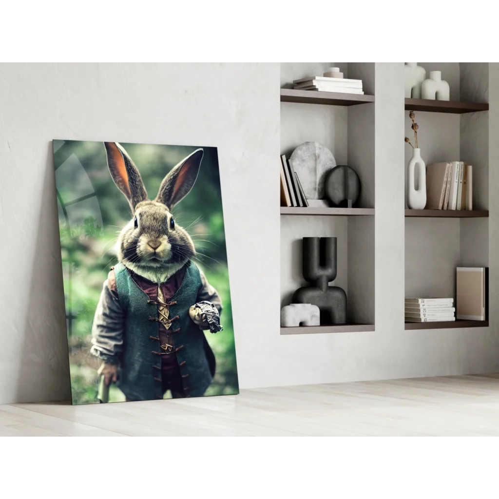 Dapper Rabbit Gentleman canvas wall art print with vest-clad bunny