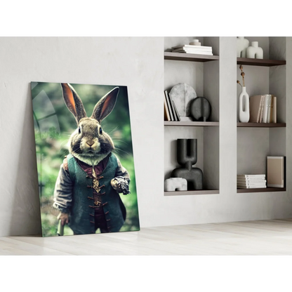 Dapper Rabbit Gentleman canvas wall art print with vest-clad bunny