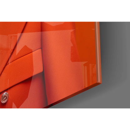 Vibrant orange glossy acrylic Dapper Seagull wall art display case