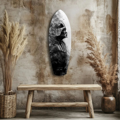 Black and white Darth Vader tempered glass art surfboard wall decor