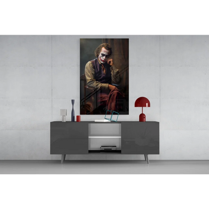 Joker poster on wall as Dark Knight canvas wall art vintage print