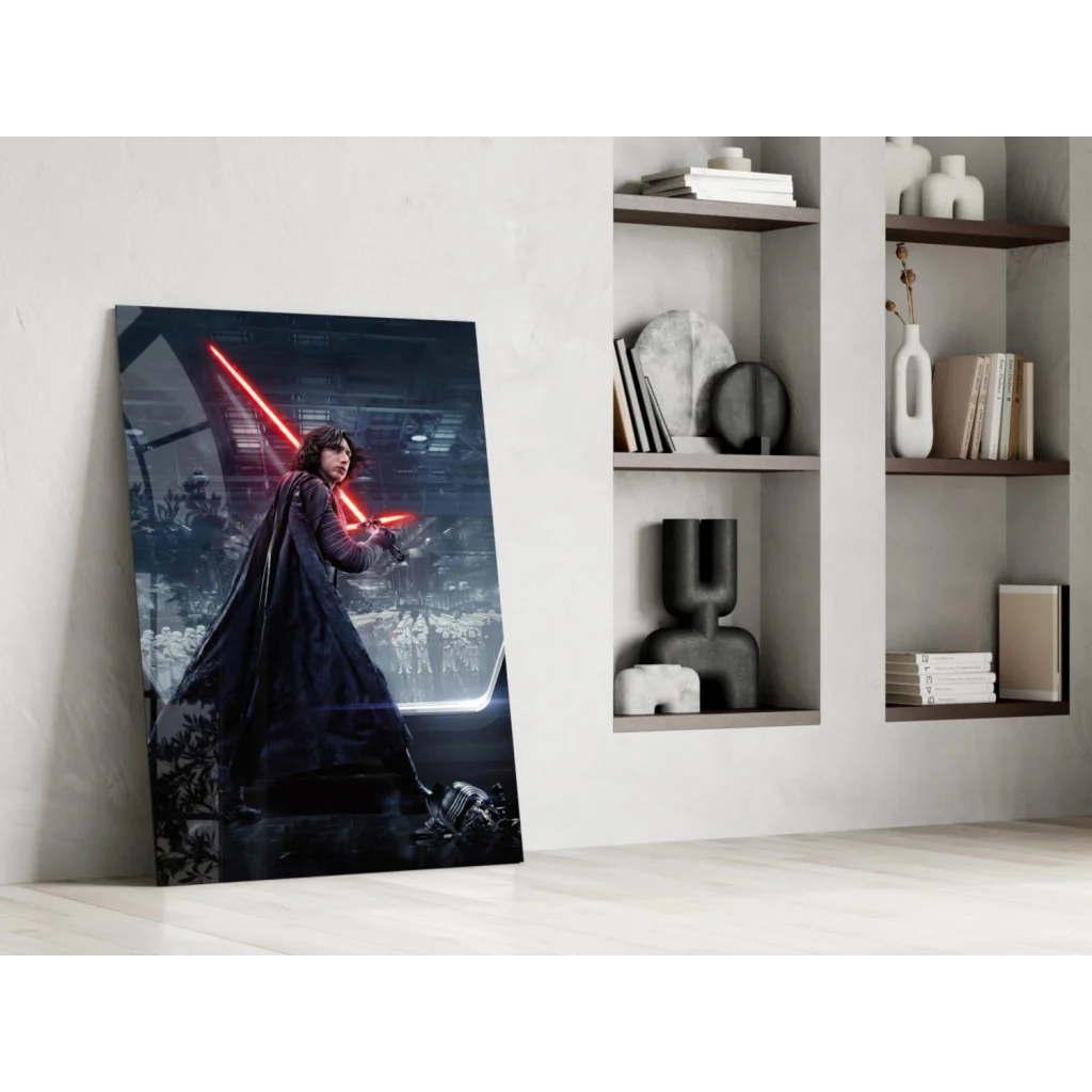Kylo Ren dual red lightsaber Dark Side wall art canvas print