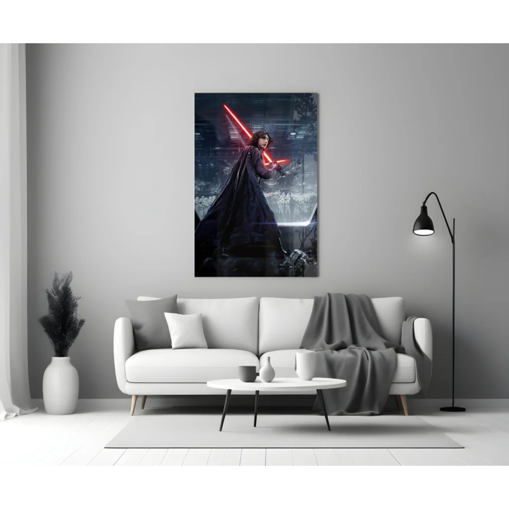 Dark Side Kylo Ren Dual Lightsaber Canvas Wall Art | Modern Wall Art Decor | vintageantiquesgifts.com